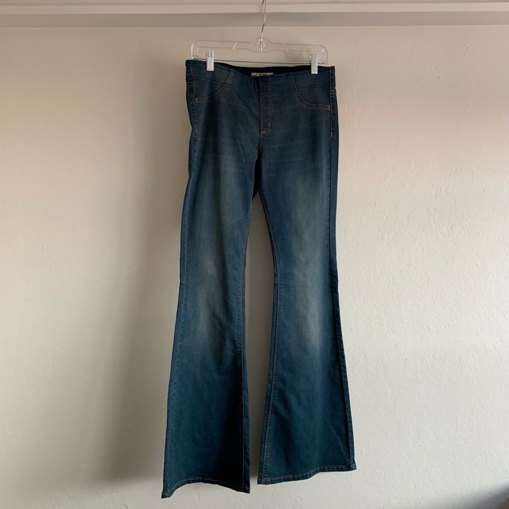 Free People denim pull-on flares